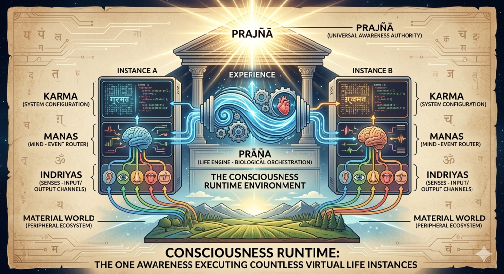Consciousness Architecture: An Upanishadic Runtime Model of&nbsp;Life