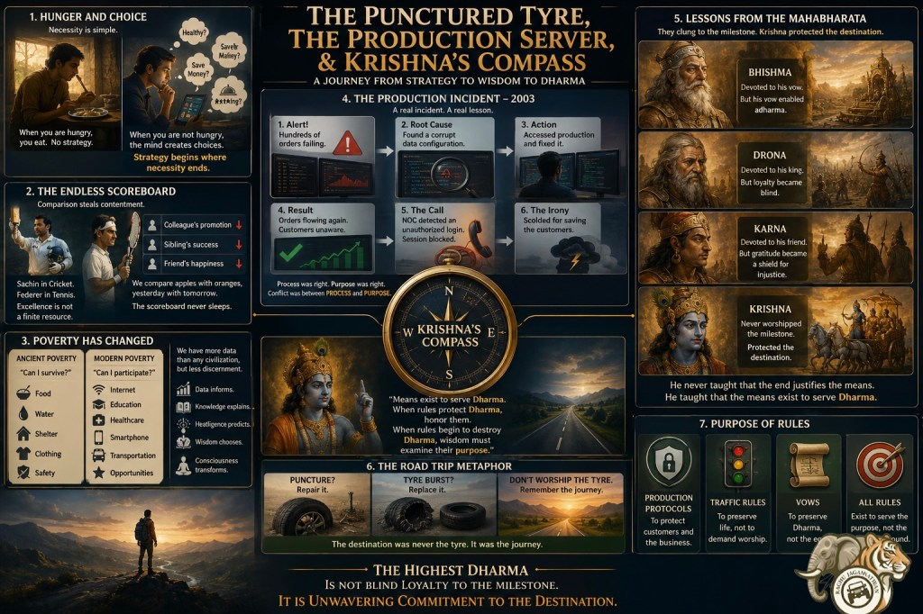 The Punctured Tyre, the Production Server, and Krishna’s&nbsp;Compass